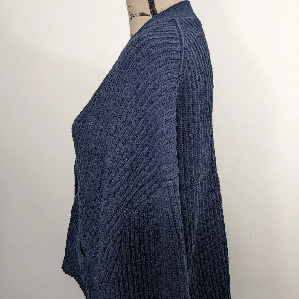 NWT J. Crew Cropped Patch Pocket Beach Cardigan Sweater Navy Size 2XL AY828